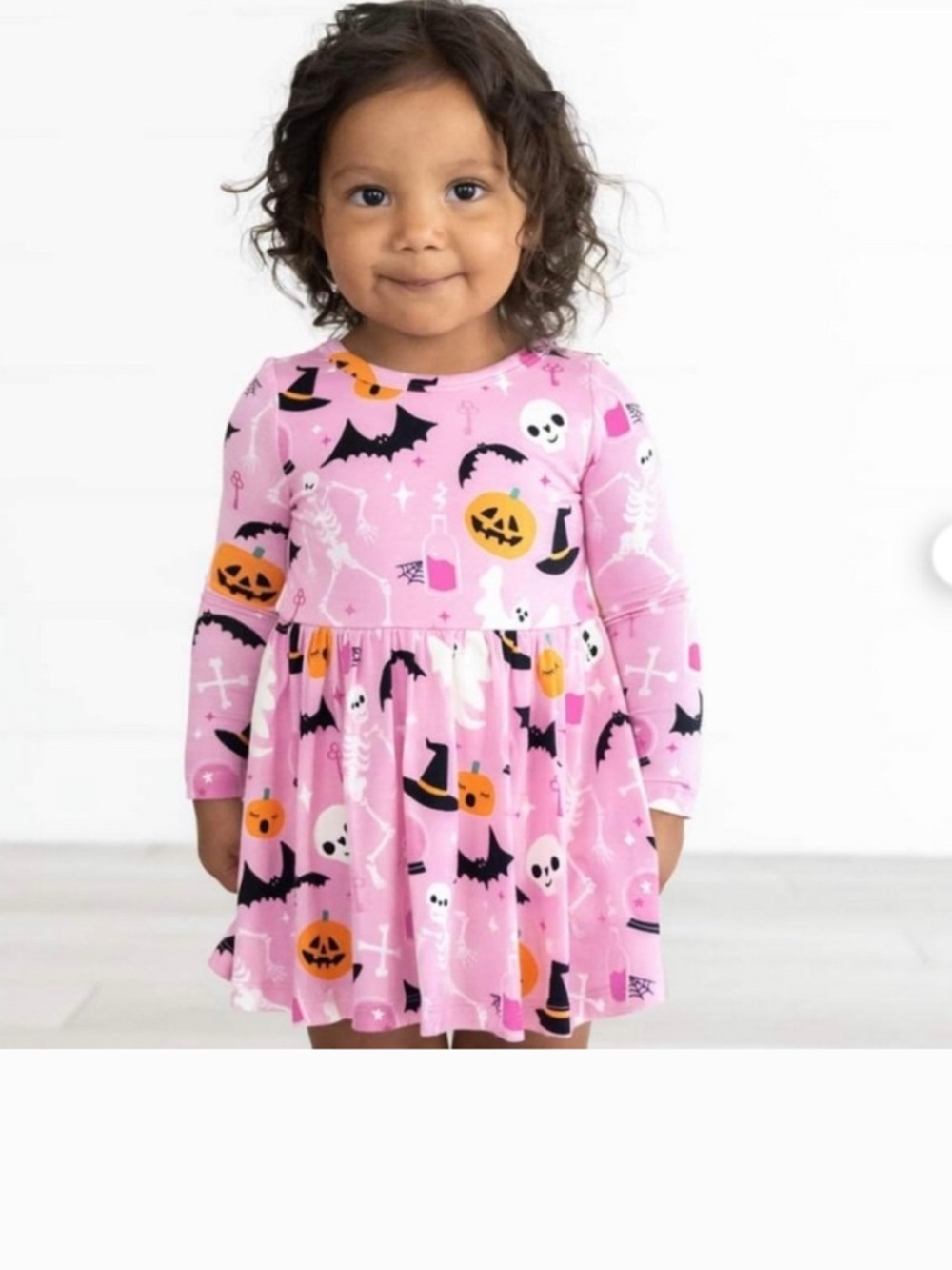 Little Sleepies Pink Halloween Bamboo Dress 3T Twirl Skater Dress